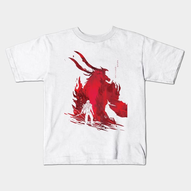 Awakening Ifrit:FF XVI Kids T-Shirt by Vertei